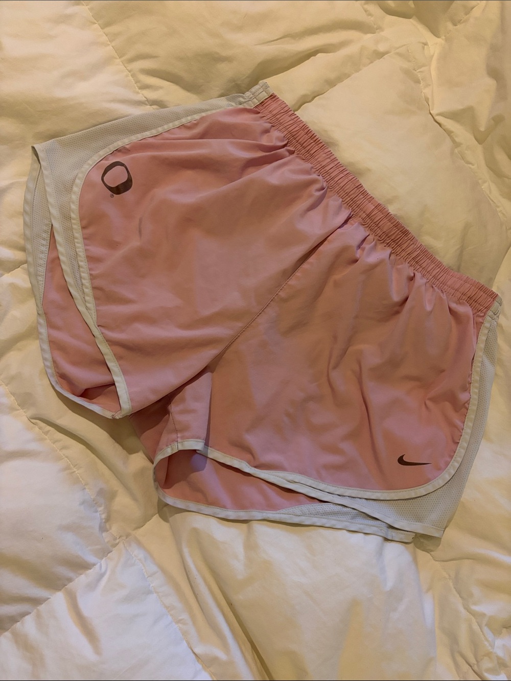 Oregon Ducks Nike Women’s Pink Athletic Shorts with White Trim